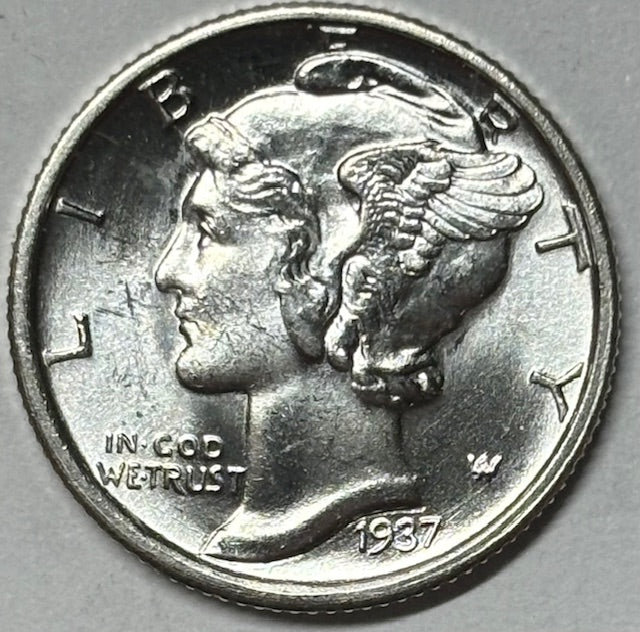 1937-S Mercury Dime Gem Brilliant Uncirculated