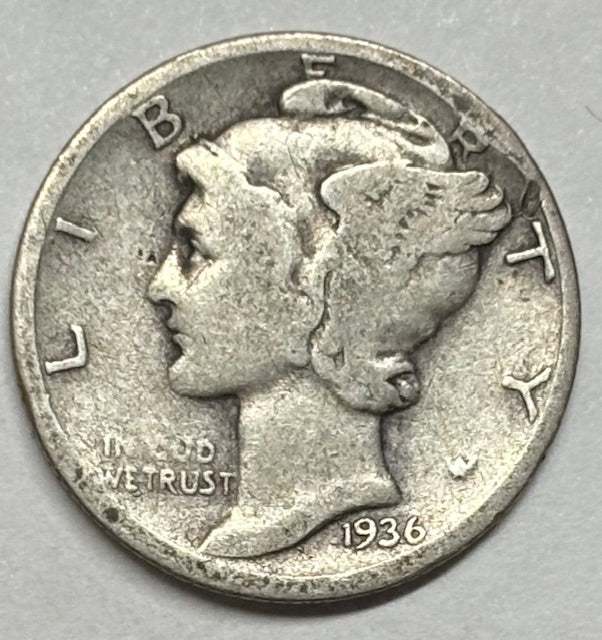 1936-S Mercury Dime Very Good