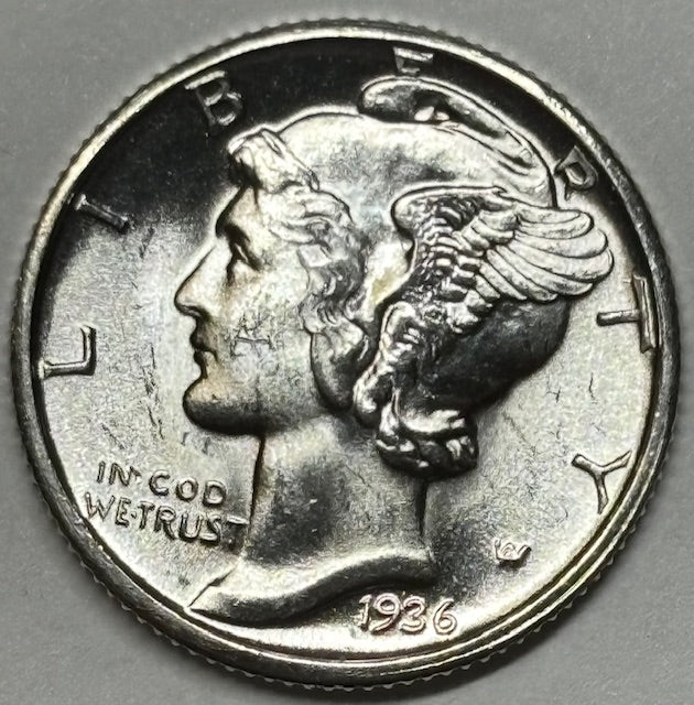 1936-D Mercury Dime Choice BU Full Bands