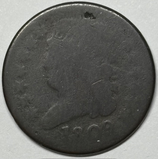 1809 Draped Bust Half Cent . . . . About Good