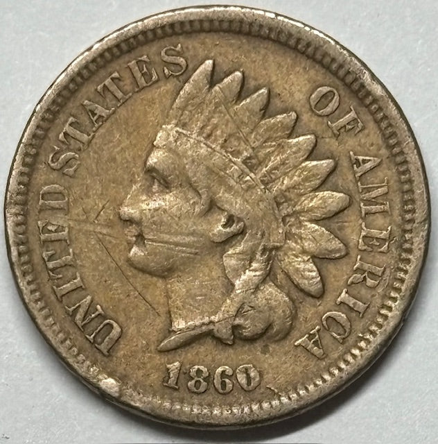 1860 Copper-Nickel Indian Cent Very Fine