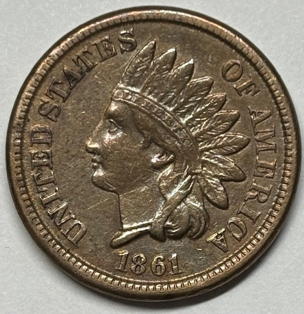 1861 Copper-Nickel Indian Cent Choice About Uncirculated