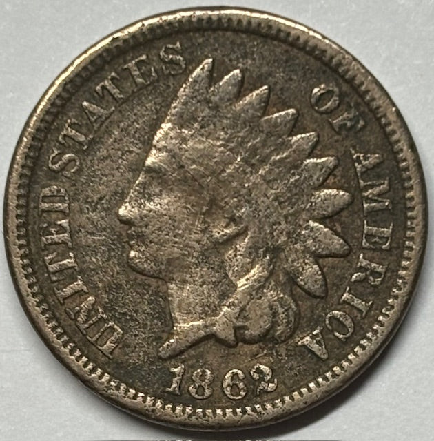 1862 Copper-Nickel Indian Cent . . . . VG porous