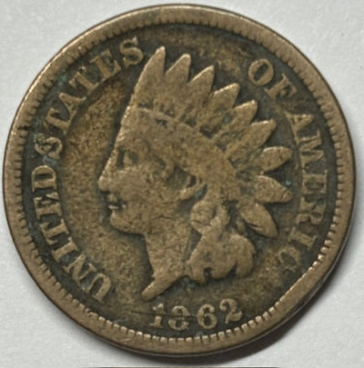 1862 Copper-Nickel Indian Cent Very Good