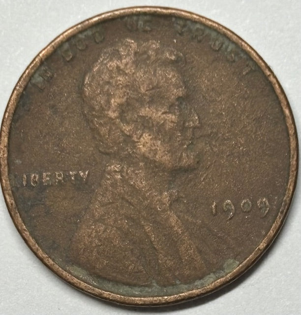 1909 VDB Lincoln Cent XF corroded