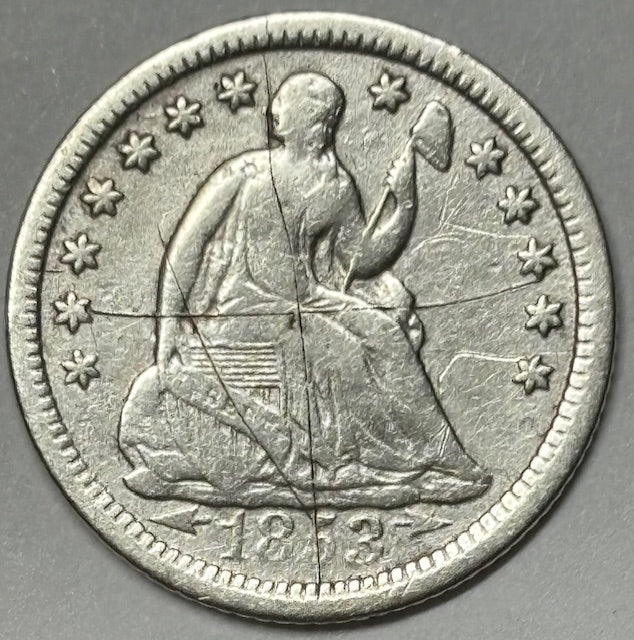 1853 Arrows Seated Liberty Half Dime . . . . VF many scratches