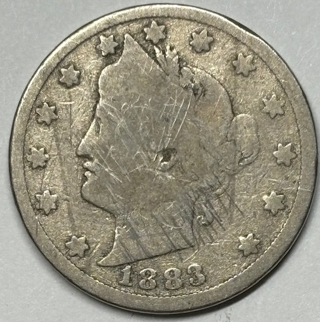 1883 CENTS Liberty Nickel . . . . Good many scratches