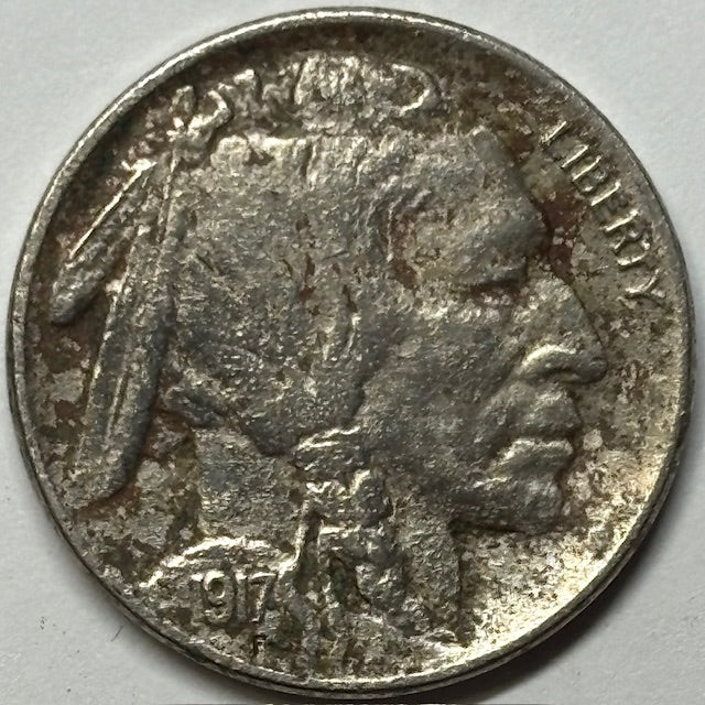 1917 Buffalo Nickel XF badly corroded