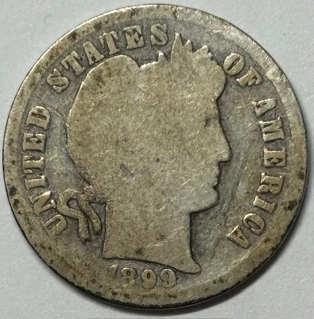 1899-S Barber Dime . . . . About Good