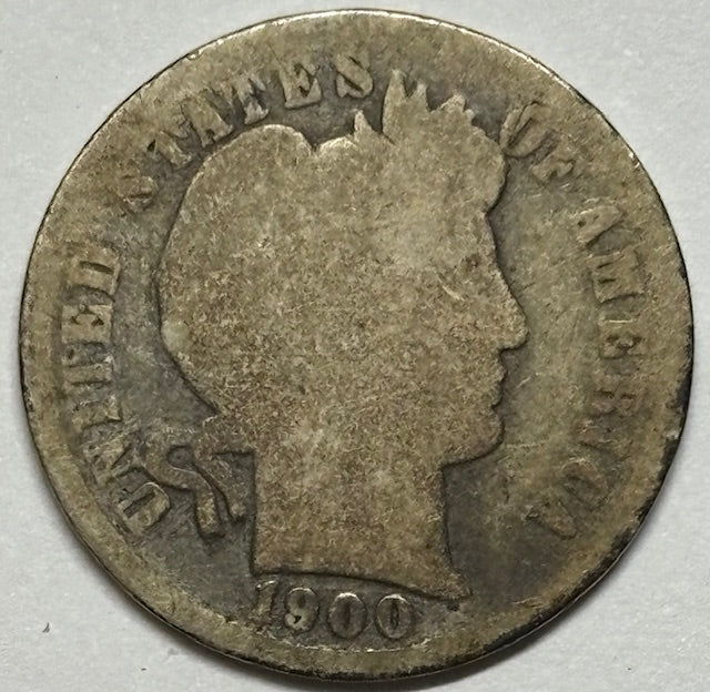 1900 Barber Dime . . . . About Good