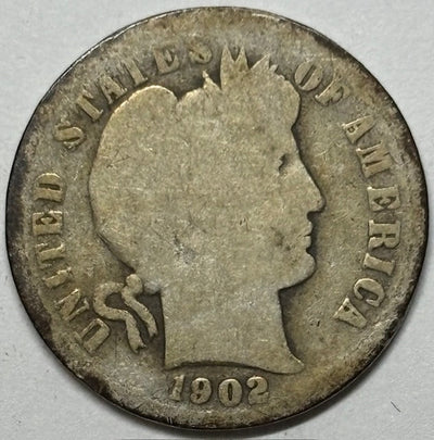 1902 Barber Dime About Good