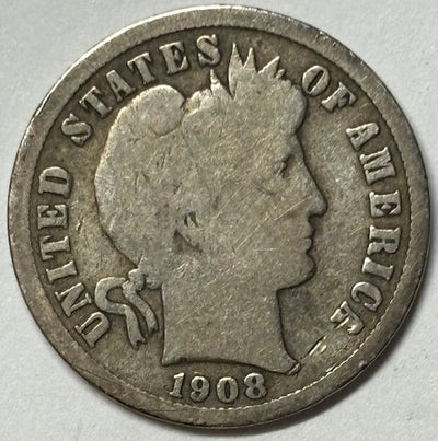 1908-S Barber Dime Good