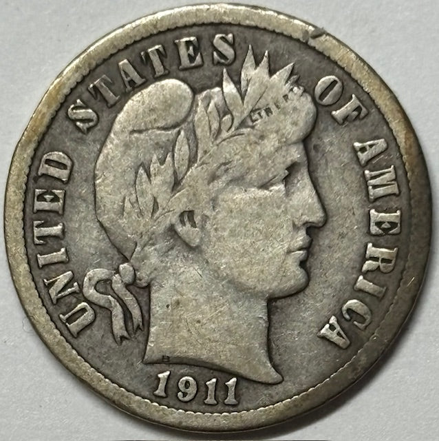 1911 Barber Dime . . . . Very Fine