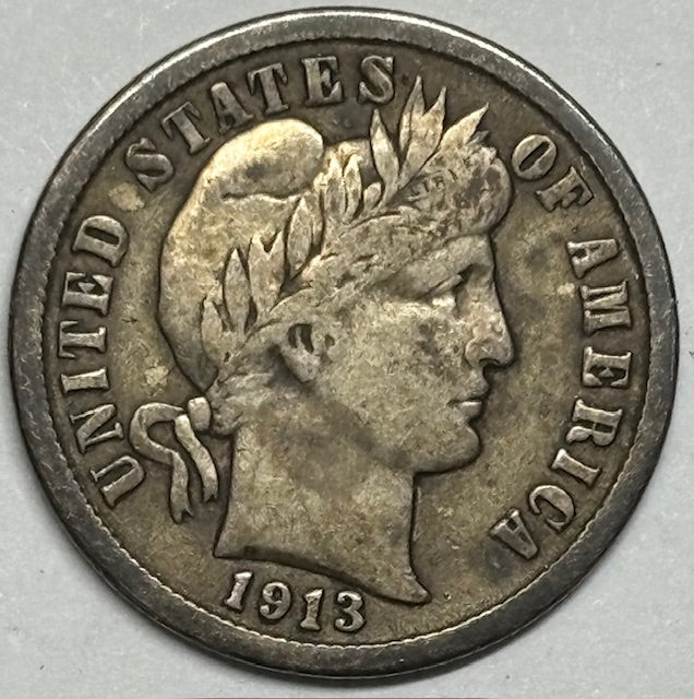 1913 Barber Dime . . . . Very Fine