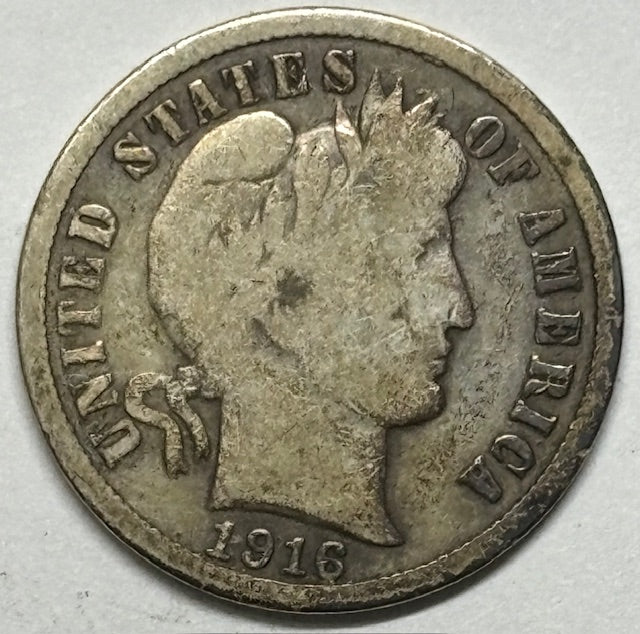 1916-S Barber Dime . . . . Very Good