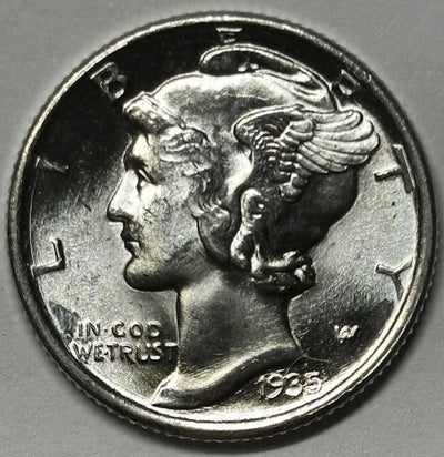 1935 Mercury Dime Gem Brilliant Uncirculated