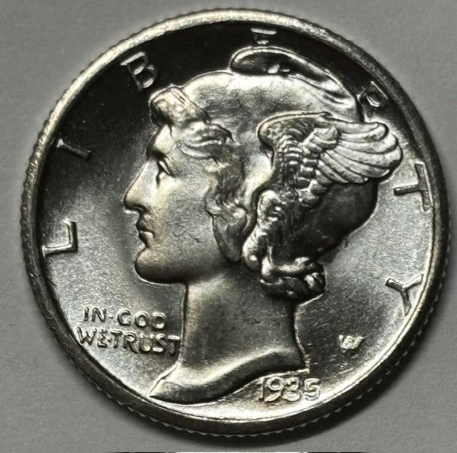 1935-S Mercury Dime Superb Brilliant Uncirculated