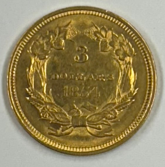 1854 $3.00 Gold Princess . . . . Choice About Uncirculated