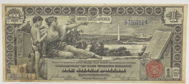 $1.00 1896 -Education- Silver Certificate Fr. 224 Very Fine