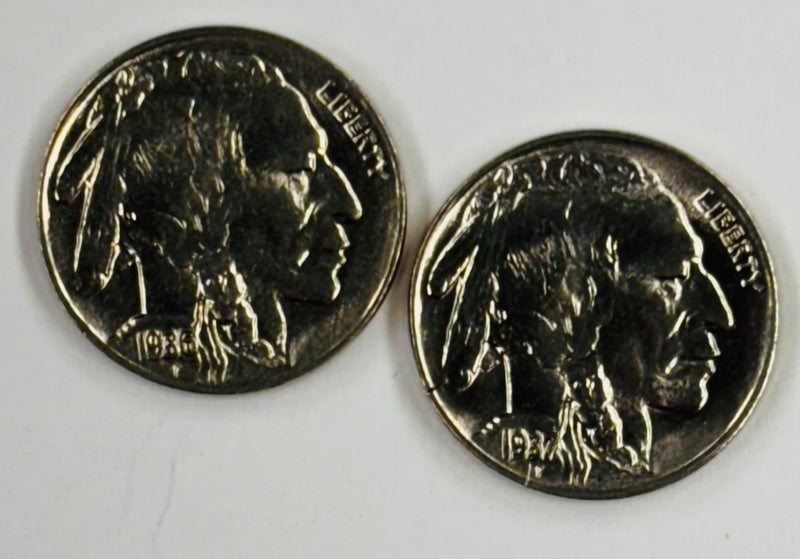 1936-D and 1937-D Buffalo Nickel Pair....Gem BU