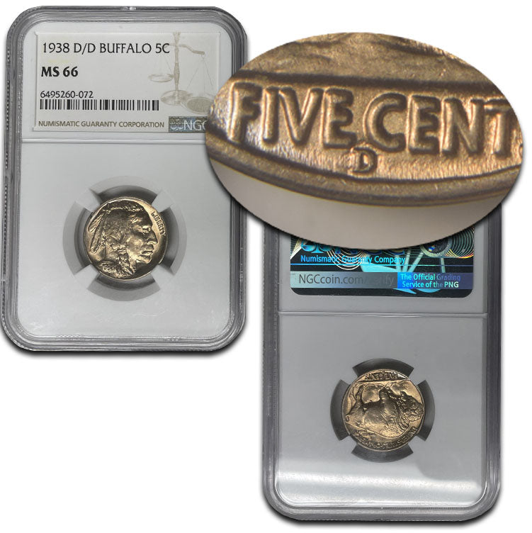 1938 D/D Buffalo Nickel . . . . NGC MS-66