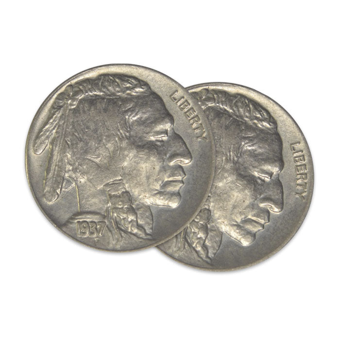 1936 and 1937 Buffalo Nickel Pair Choice Brilliant Uncirculated