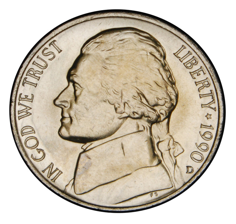 1990-D Jefferson Nickel Brilliant Uncirculated