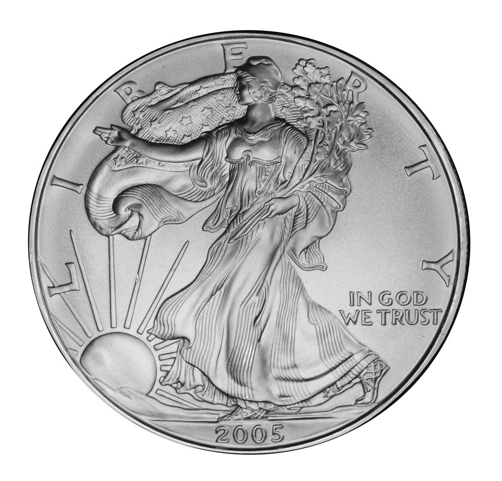 2005 Silver Eagle Gem Brilliant Uncirculated Mount Vernon Coin