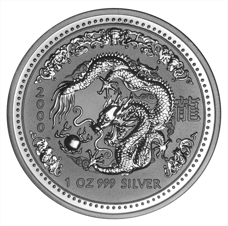 2000 Australia Lunar Dragon Series I Gem BU 1 oz. Silver