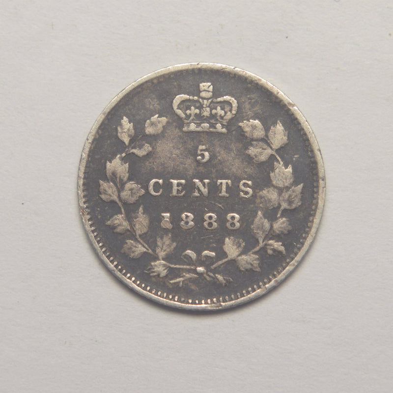 1888 Canadian 5 Cents Extremely Fine