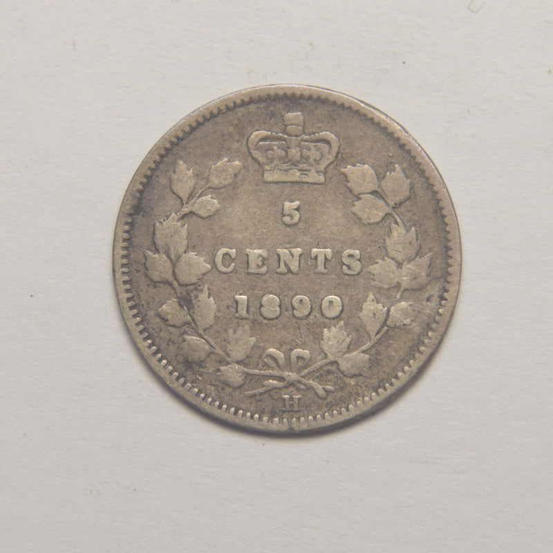 1890-H Canadian 5 Cents Very Fine