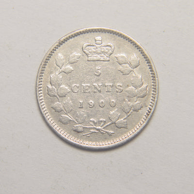 1900 Oval O Canadian 5 Cents Extremely Fine