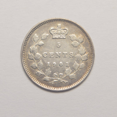 1901 Canadian 5 Cents Extremely Fine