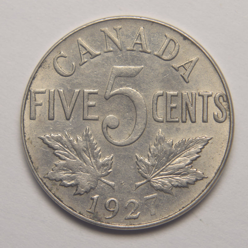 1927 Canadian 5 Cents Select Brilliant Uncirculated