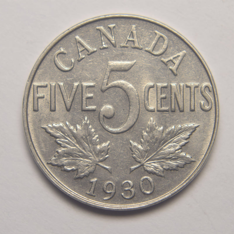 1930 Canadian 5 Cents Select Brilliant Uncirculated