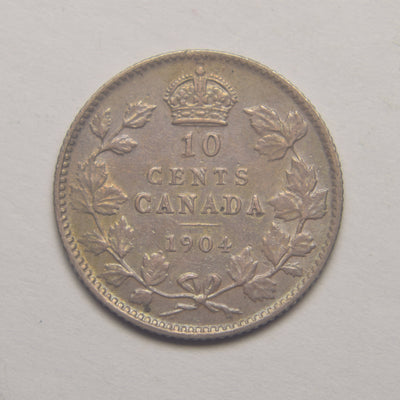 1904 Canadian 10 Cents Extremely Fine