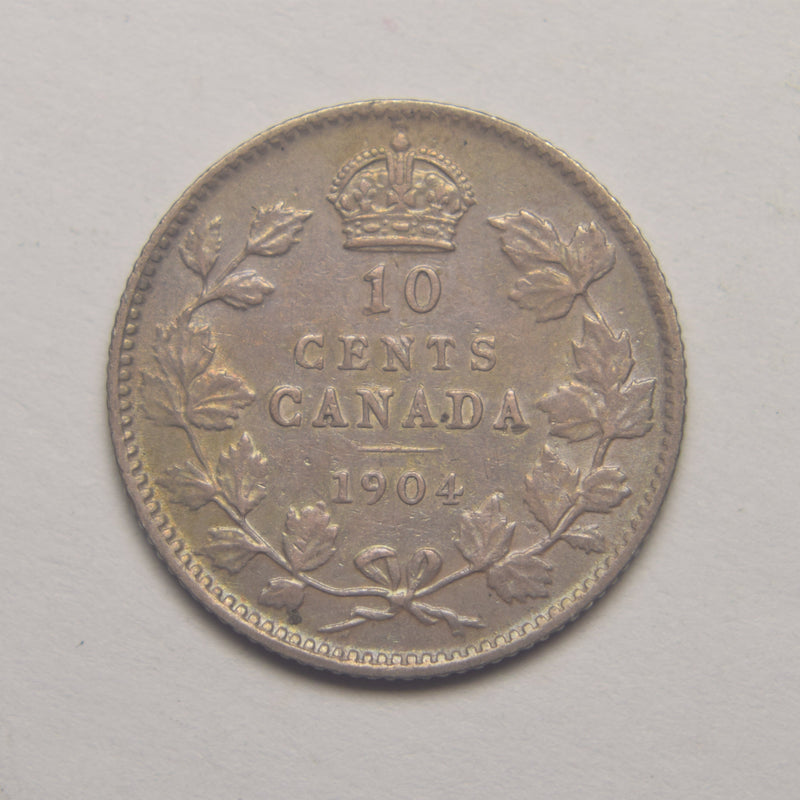 1904 Canadian 10 Cents Extremely Fine