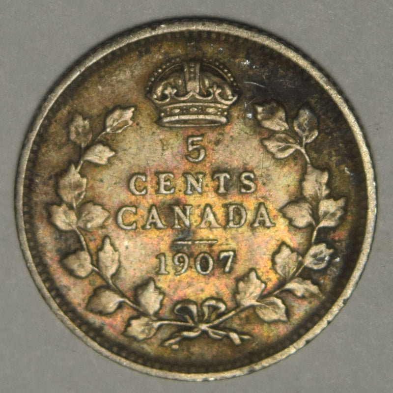 1907 Canadian 5 Cents Fine