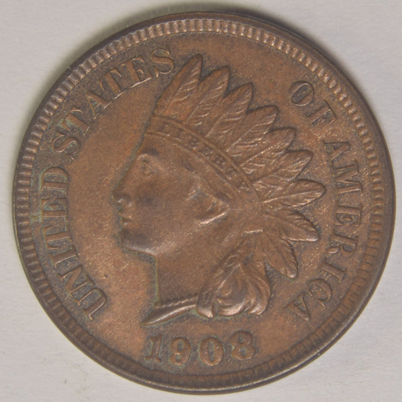 1908 Indian Cent Choice Uncirculated Brown