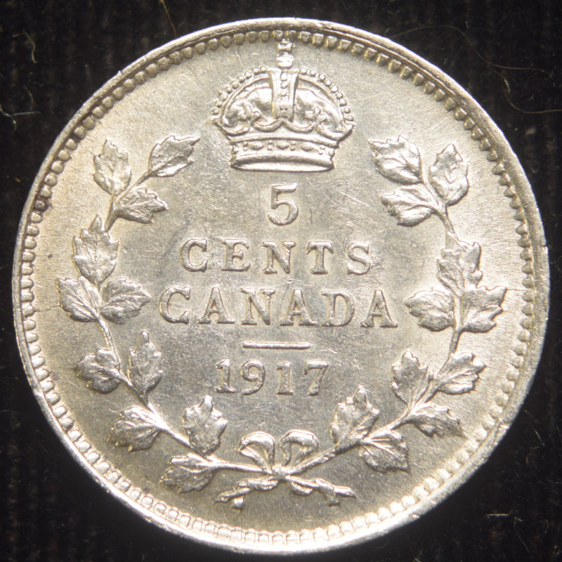 1917 Canadian 5 Cents Select Brilliant Uncirculated