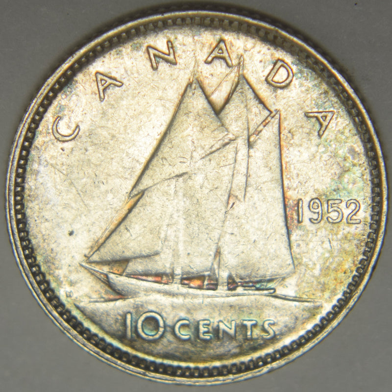 1952 Canadian 10 Cents Choice About Uncirculated