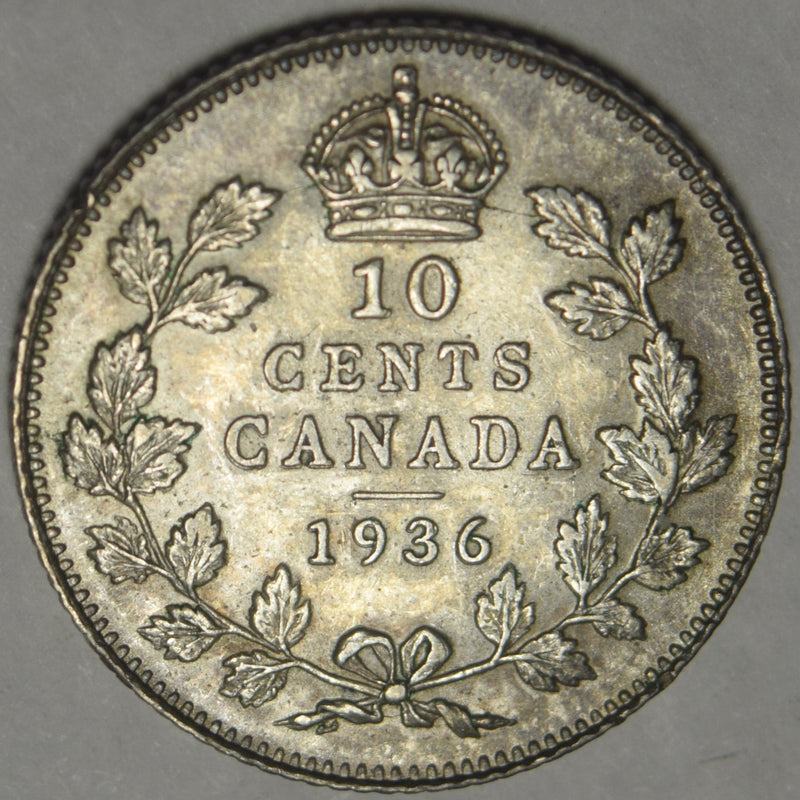 1935 Canadian 10 Cents Very Fine