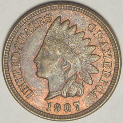 1907 Indian Cent Gem BU Red/Brown