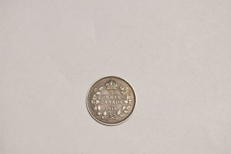 1918 Canadian 5 Cents VF/XF